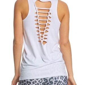 Onzie Flow Gray Cutout Racerback Tank Top Size Medium